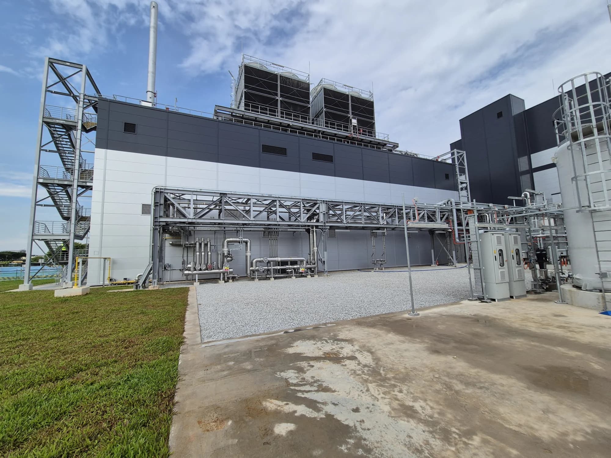 Wide external view of the process yard and production infrastructure