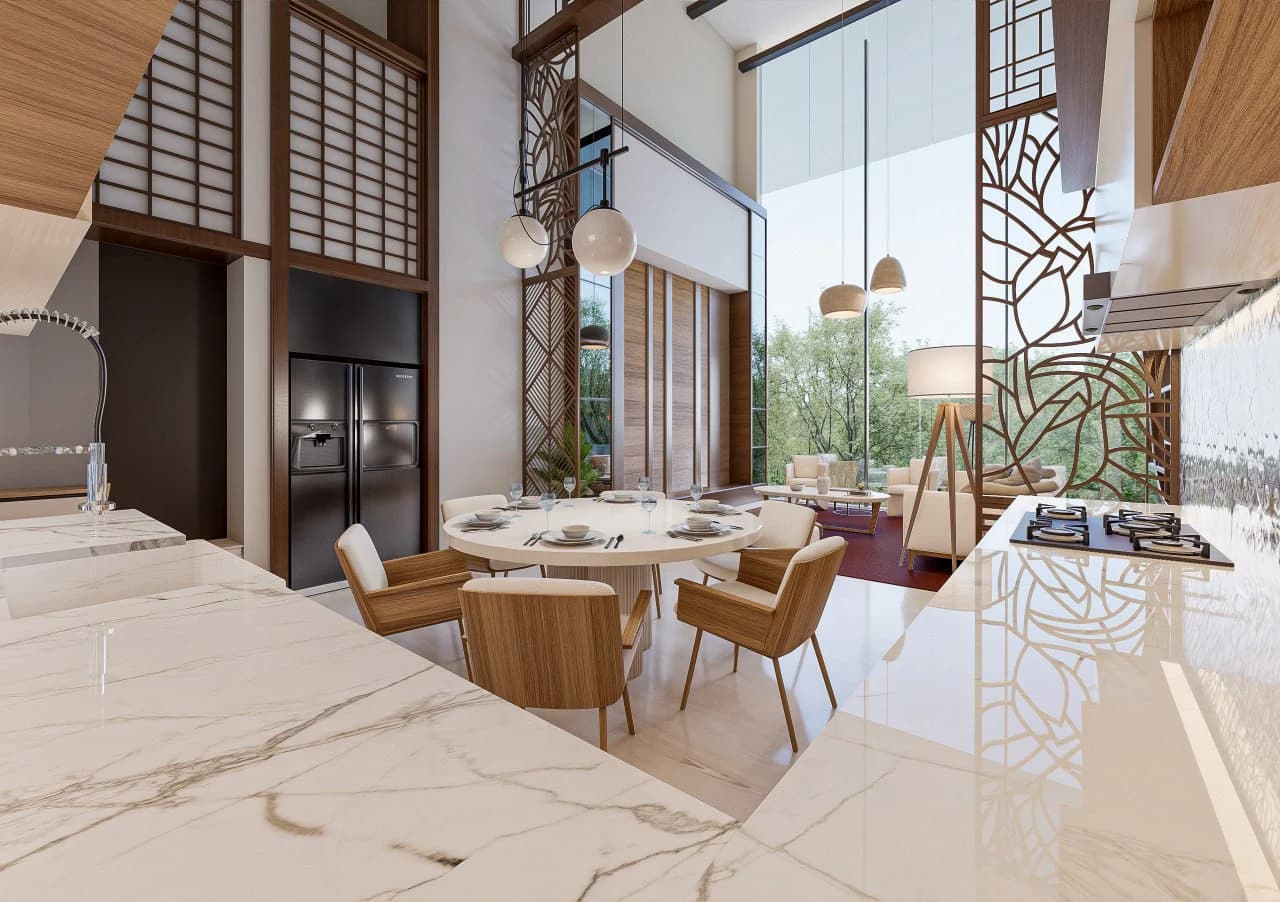 Double-height VivaSPACE residential kitchen and dining concept