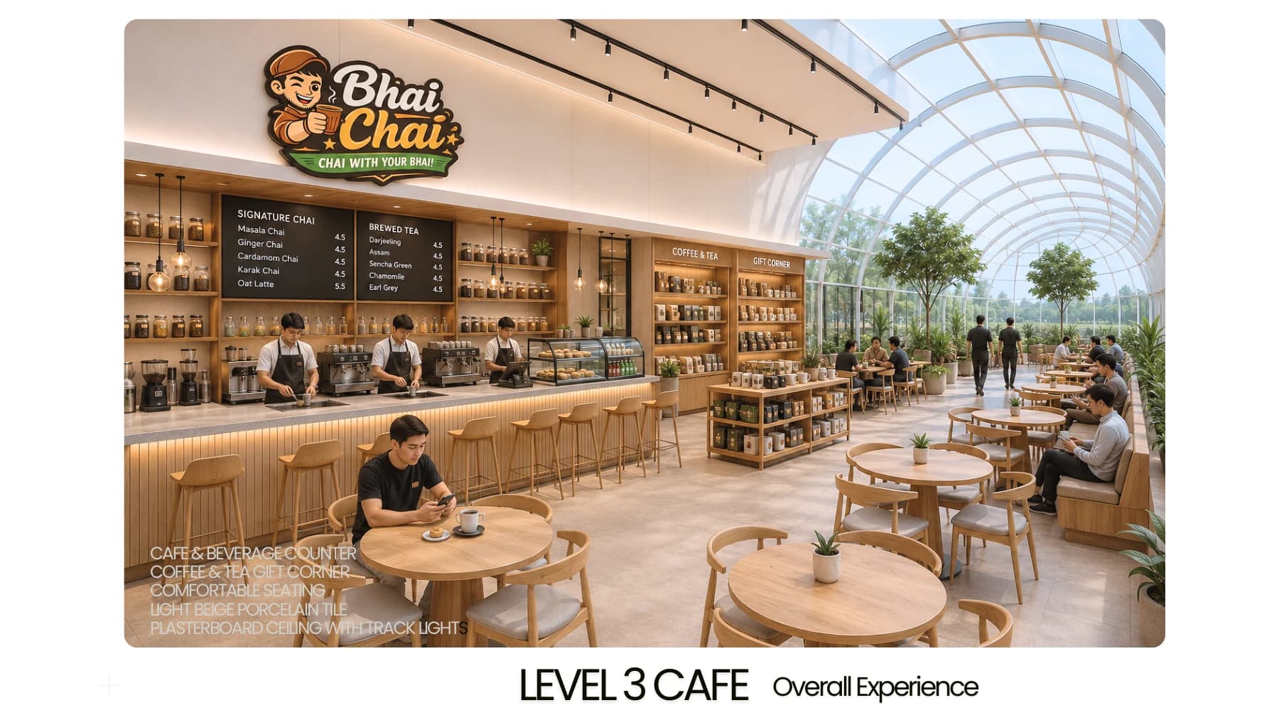 Bhai Chai Level 3 café overall concept